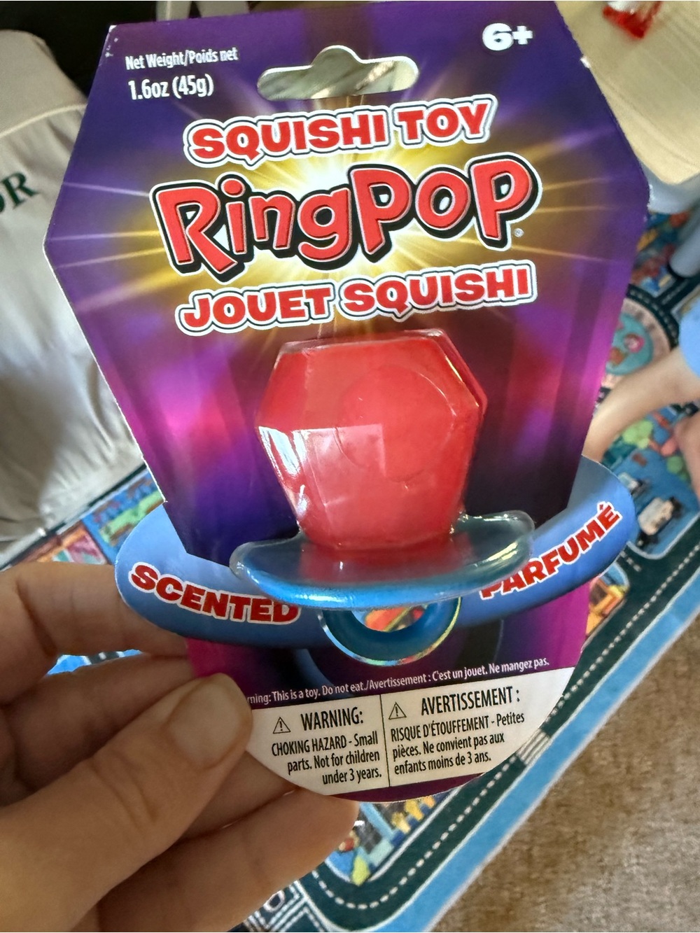 Ring Pop- Ringpop- Squishi Toy - Red Scented Kids Squishy Ring